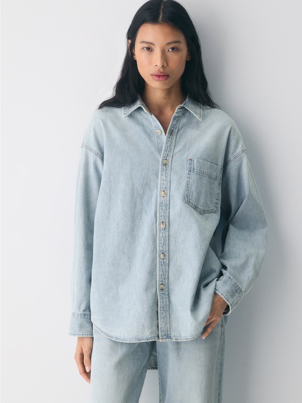 Denim Forum - THE '80S COMFY DENIM SHIRT in color 15 YRS BRL THR BLEU
